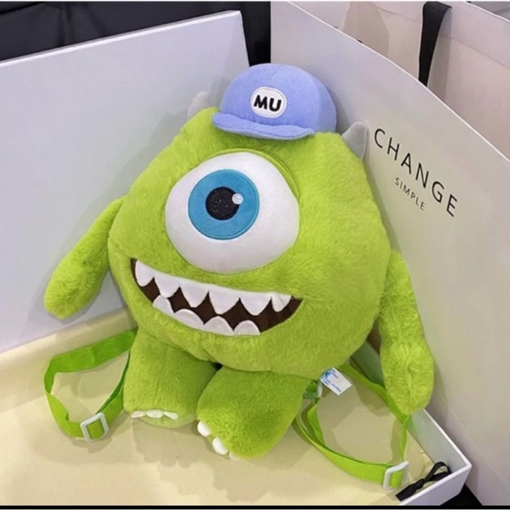 Disney Plush Backpack Monsters Ink Mike Wazowski Women Kawaii Crossbody Bag nt
